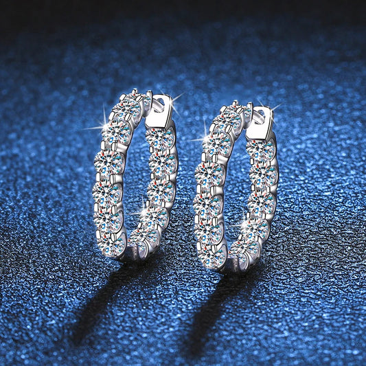 Moissanite Hoop Earrings