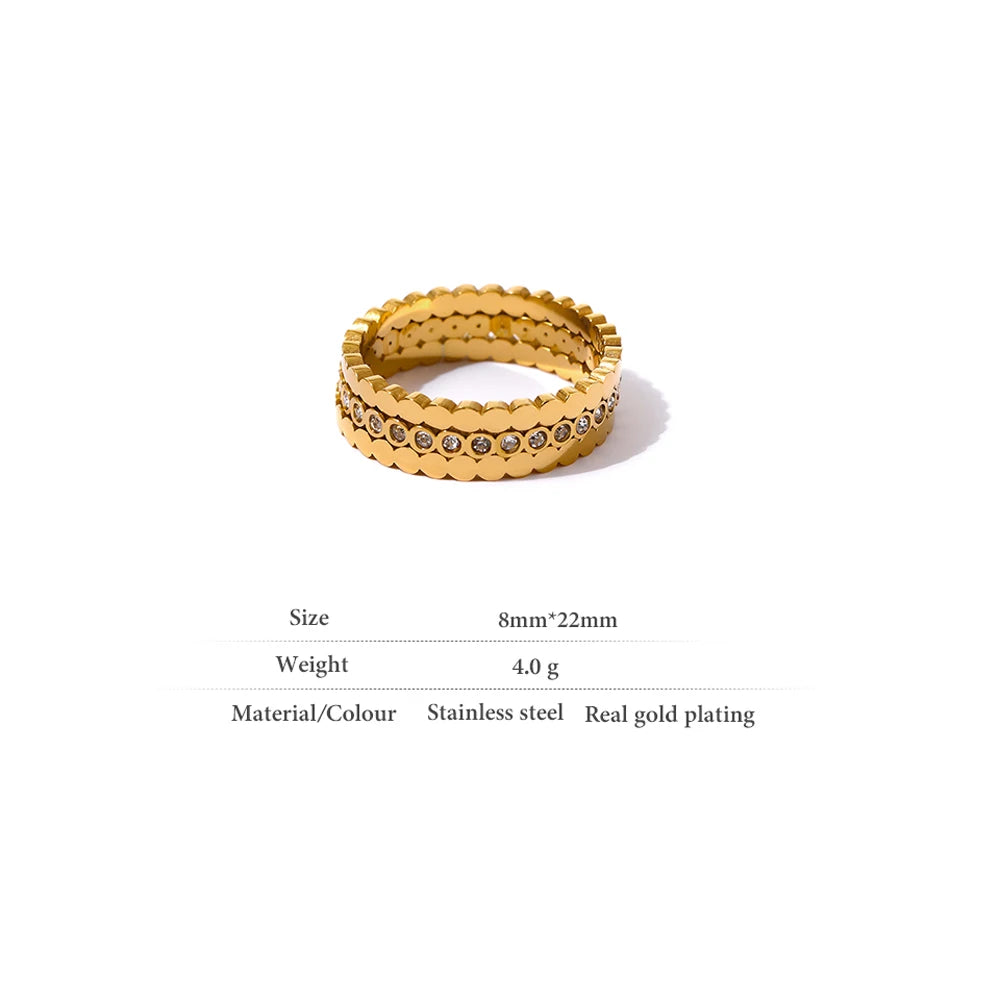 Elegant Cubic Zirconia 18K Gold Ring