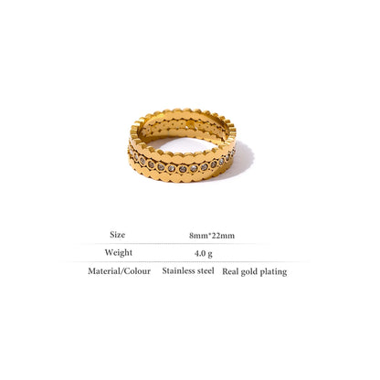 Elegant Cubic Zirconia 18K Gold Ring