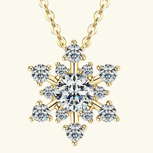 Moissanite Snowflake Pendant Necklace