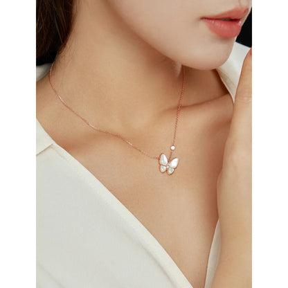 Butterfly Necklace - 18K Rose Gold Plating