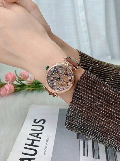 Luxury Women's Leather Belt Mechanical Watch