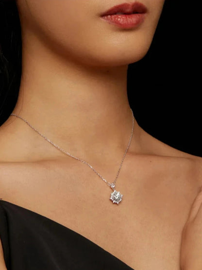 Moissanite Halo Necklace