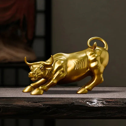 Golden Wall Street Bull Sculpture - DEVAN