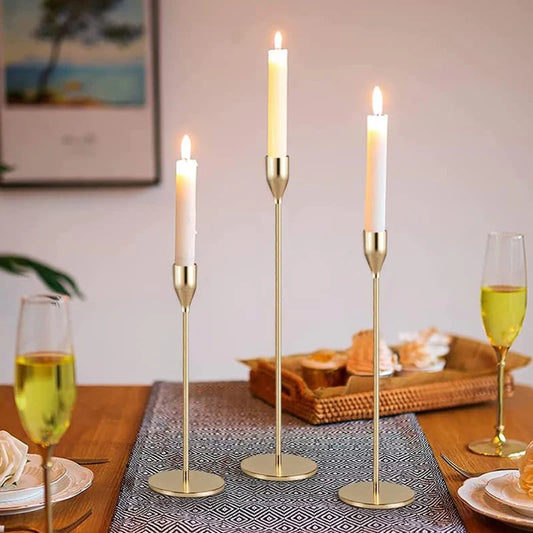 Luxury Gold Candle Holders 3 Pieces - DEVAN