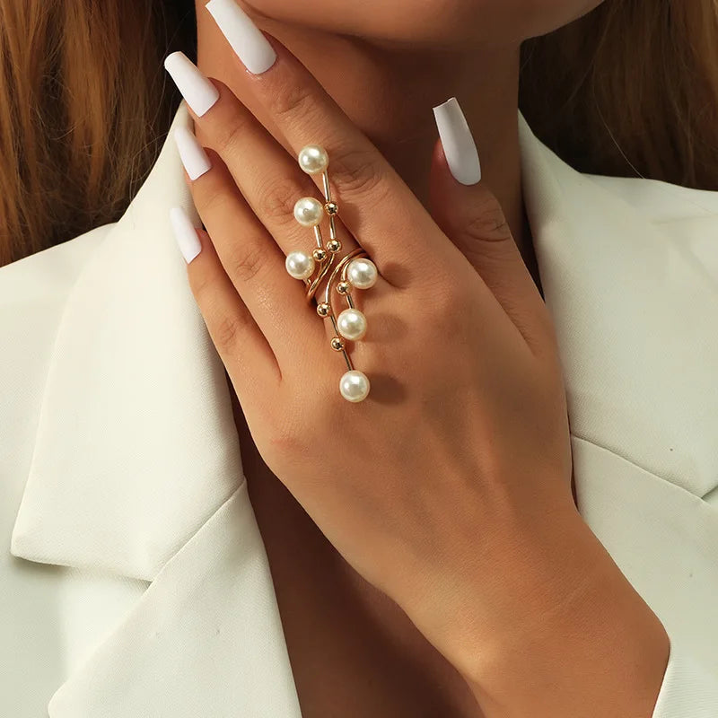 Elegant Pearl Knuckle Ring