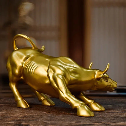 Golden Wall Street Bull Sculpture - DEVAN