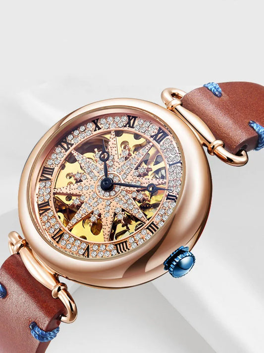 Luxury Women's Leather Belt Mechanical Watch