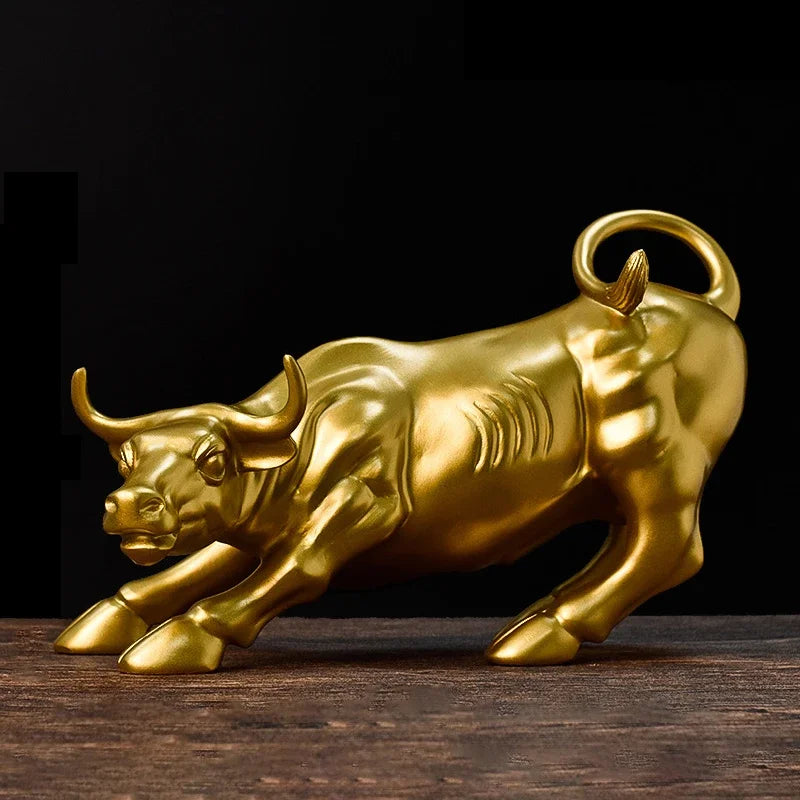 Golden Wall Street Bull Sculpture - DEVAN