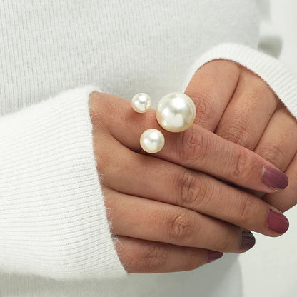 Fine Pearl Thin Ring For Women Minimalist Basic Style Fashion Jewelry Gold Color Knuckle Ring Ladies Beach Party Ring Gifts BFF