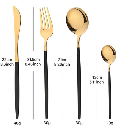 Luxy 24 Piece Gold Cutlery Set - DEVAN