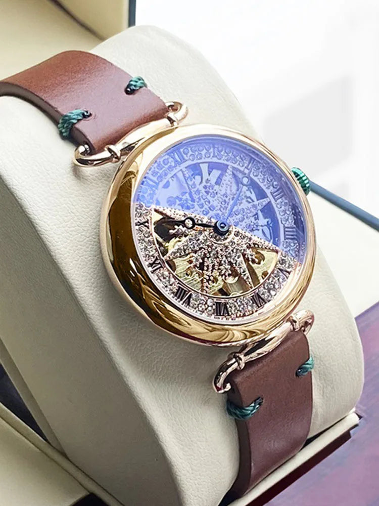 Luxury Women's Leather Belt Mechanical Watch