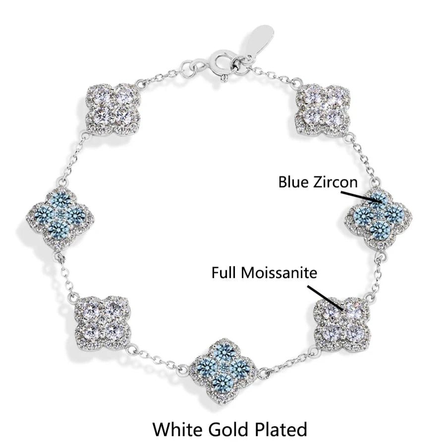 Moissanite Diamond Bracelet Sterling Silver - Gold-Plated