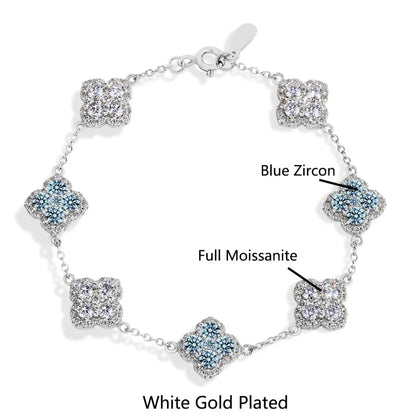 Moissanite Diamond Bracelet Sterling Silver - Gold-Plated