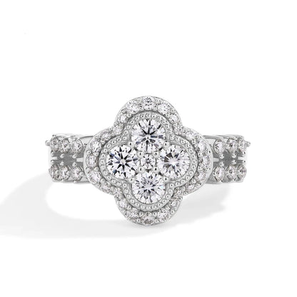 Moissanite 18K White Gold Plated Diamond Ring