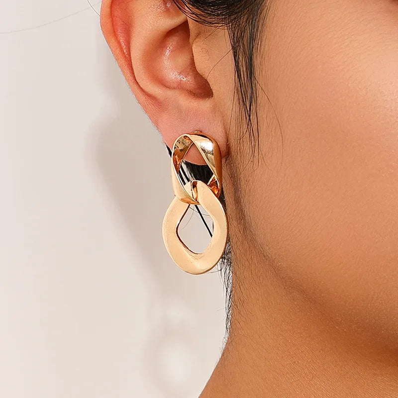 Irregular Double Hoop Earring