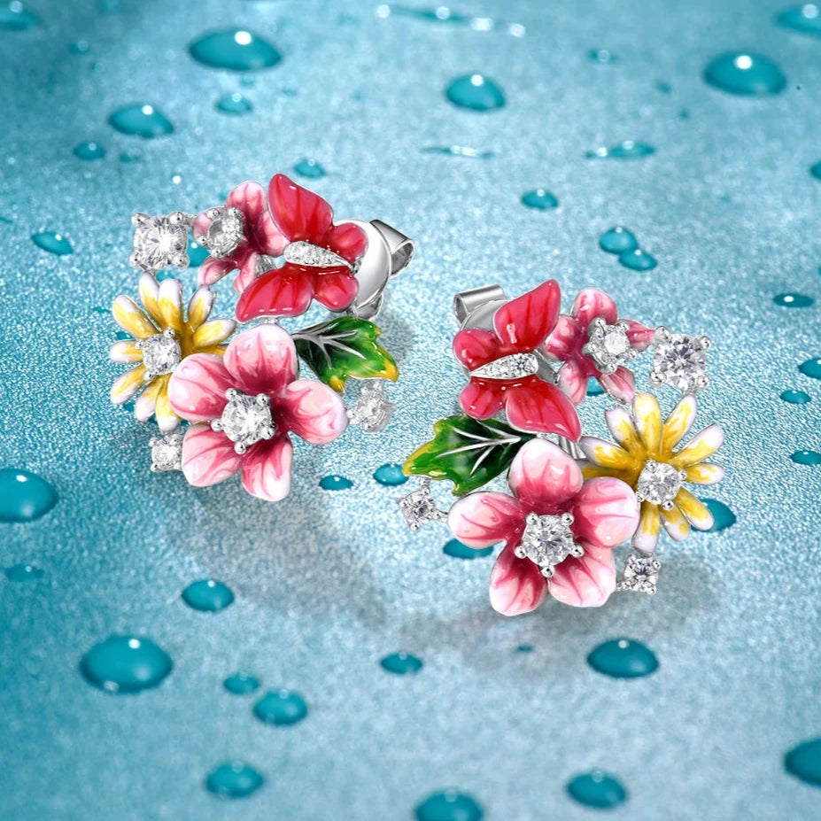 Flower Earrings - Delicate and Colorful Elegance