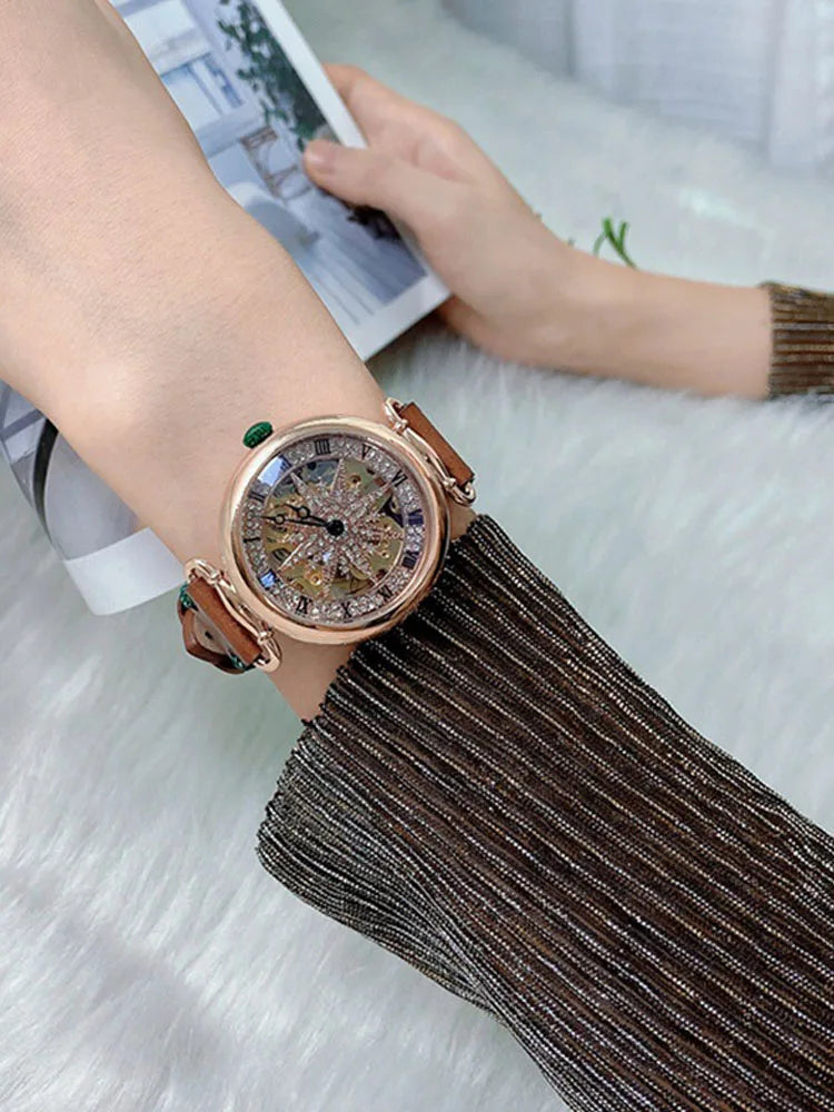 Luxury Women's Leather Belt Mechanical Watch