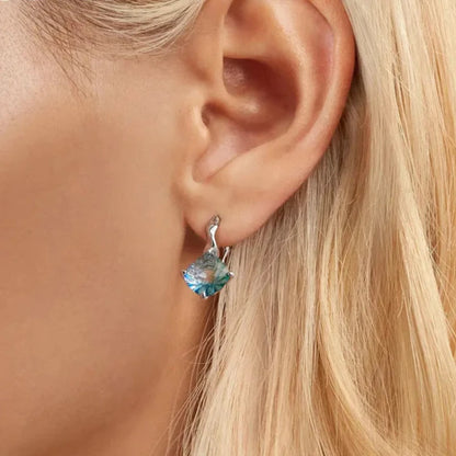 Elegant Blue-Green Hoop Earrings