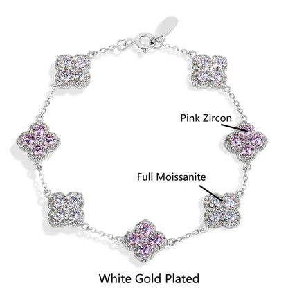 Moissanite Diamond Bracelet Sterling Silver - Gold-Plated