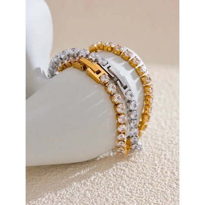 Exquisite Cubic Zirconia Chain Bracelet