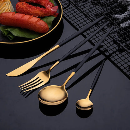 Luxy 24 Piece Gold Cutlery Set - DEVAN