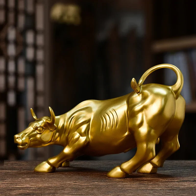 Golden Wall Street Bull Sculpture - DEVAN