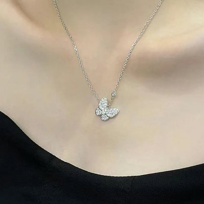 Butterfly Necklace - 18K Rose Gold Plating