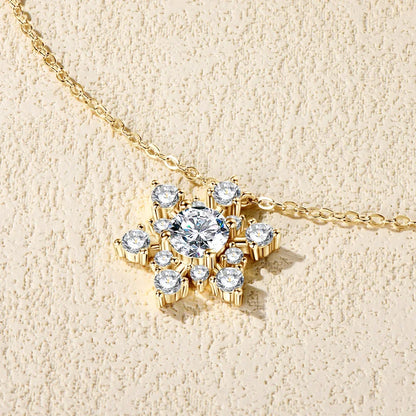 Moissanite Snowflake Pendant Necklace