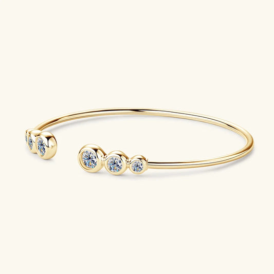 Adjustable Moissanite Cuff Bracelet