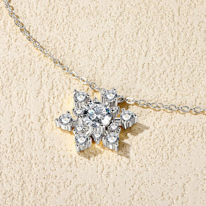 Moissanite Snowflake Pendant Necklace