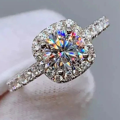 Brilliant Moissanite Silver Ring