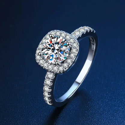 Brilliant Moissanite Silver Ring