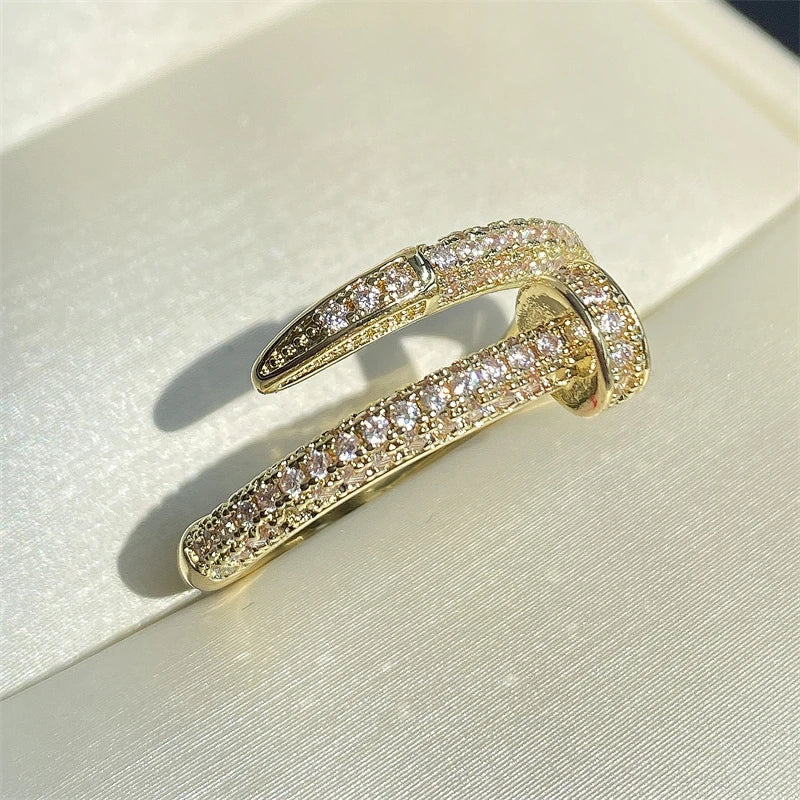 Elegant Adjustable Ring with Zirconia