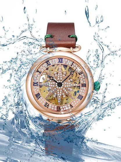 Luxury Women's Leather Belt Mechanical Watch