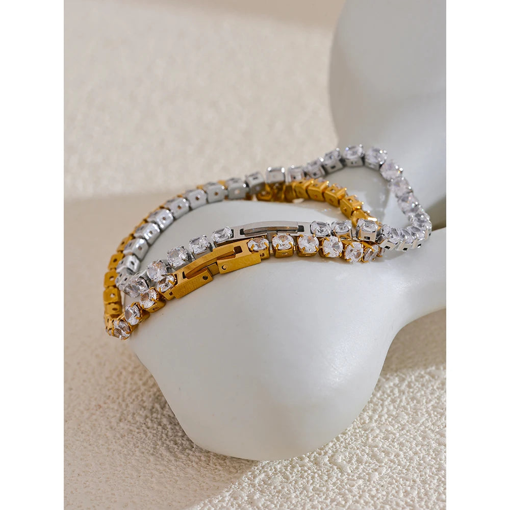 Exquisite Cubic Zirconia Chain Bracelet