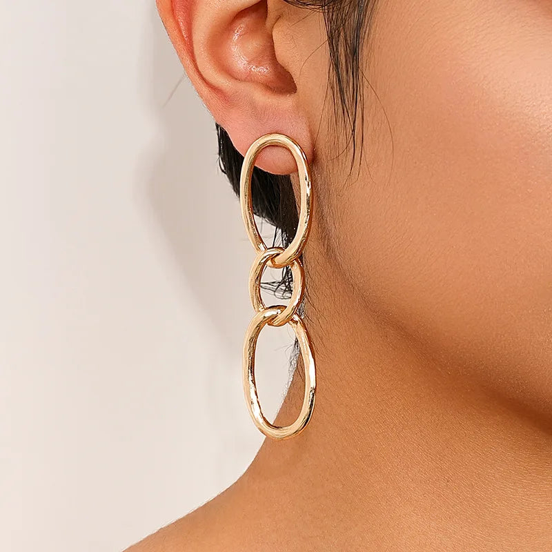 Geometric Triple Hoop Earring