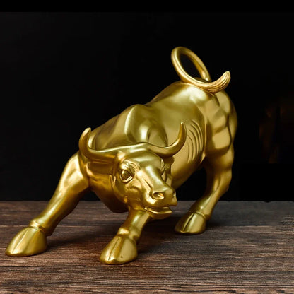 Golden Wall Street Bull Sculpture - DEVAN