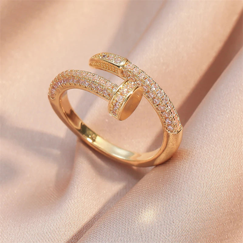 Elegant Adjustable Ring with Zirconia