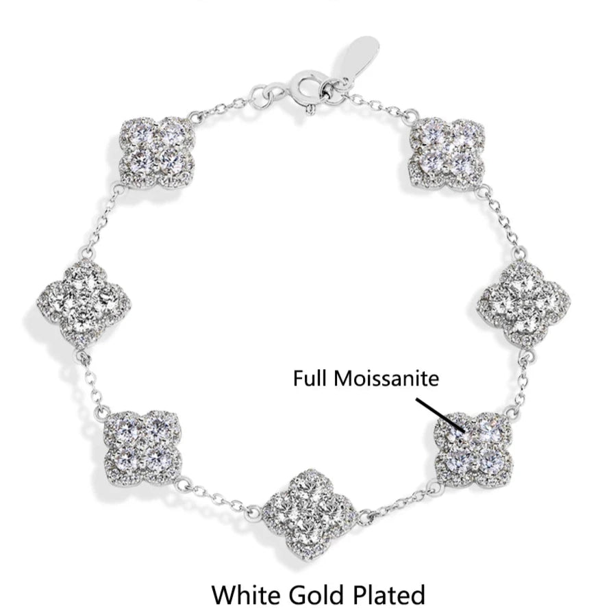 Moissanite Diamond Bracelet Sterling Silver - Gold-Plated